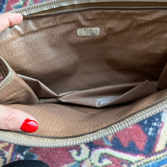 Vintage Toiletry Travel Zucchino Zucca Monogram Brown Canvas Leather Clutch - Picture 5 of 9